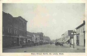 Cartoline: Etats Unis - Michigan - Saint Louis - Main Street North - Animée - Automobiles - CPA - Voir Scans Re